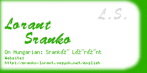 lorant sranko business card